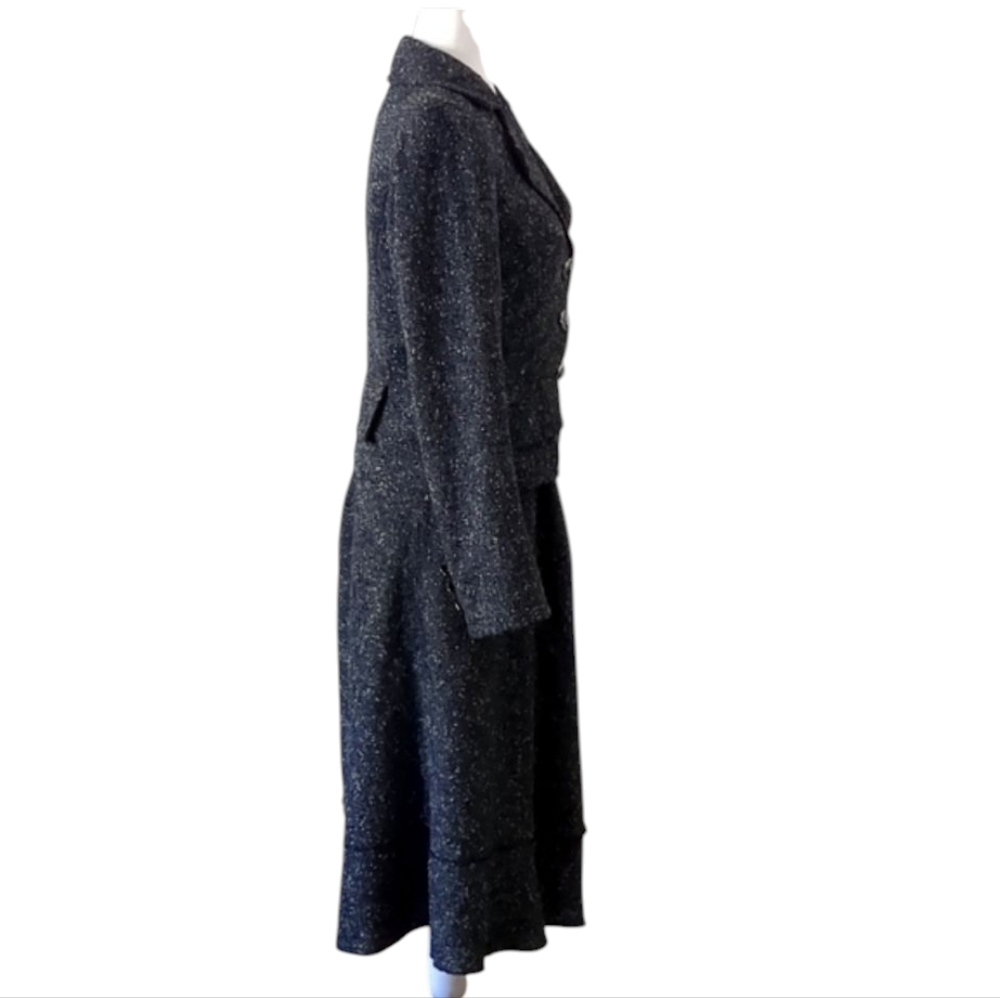 Cynthia Steffe Tweed Suit Charcoal Size 8 Blazer/ 14 Skirt - Picture 6 of 15